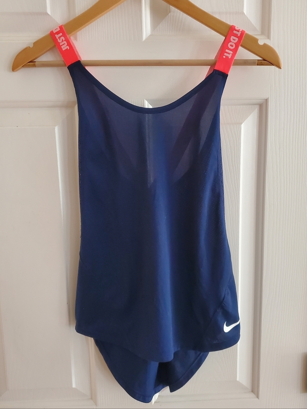Nike Just Do It Womens Navy And Pink Cross Back Dry Fit Tank Size Womens XS
